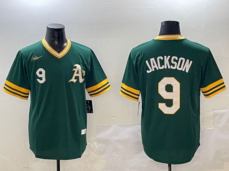 Men Oakland Athletics #9 Jackson Green Throwback 2025 Nike MLB Jersey style 2->milwaukee brewers->MLB Jersey